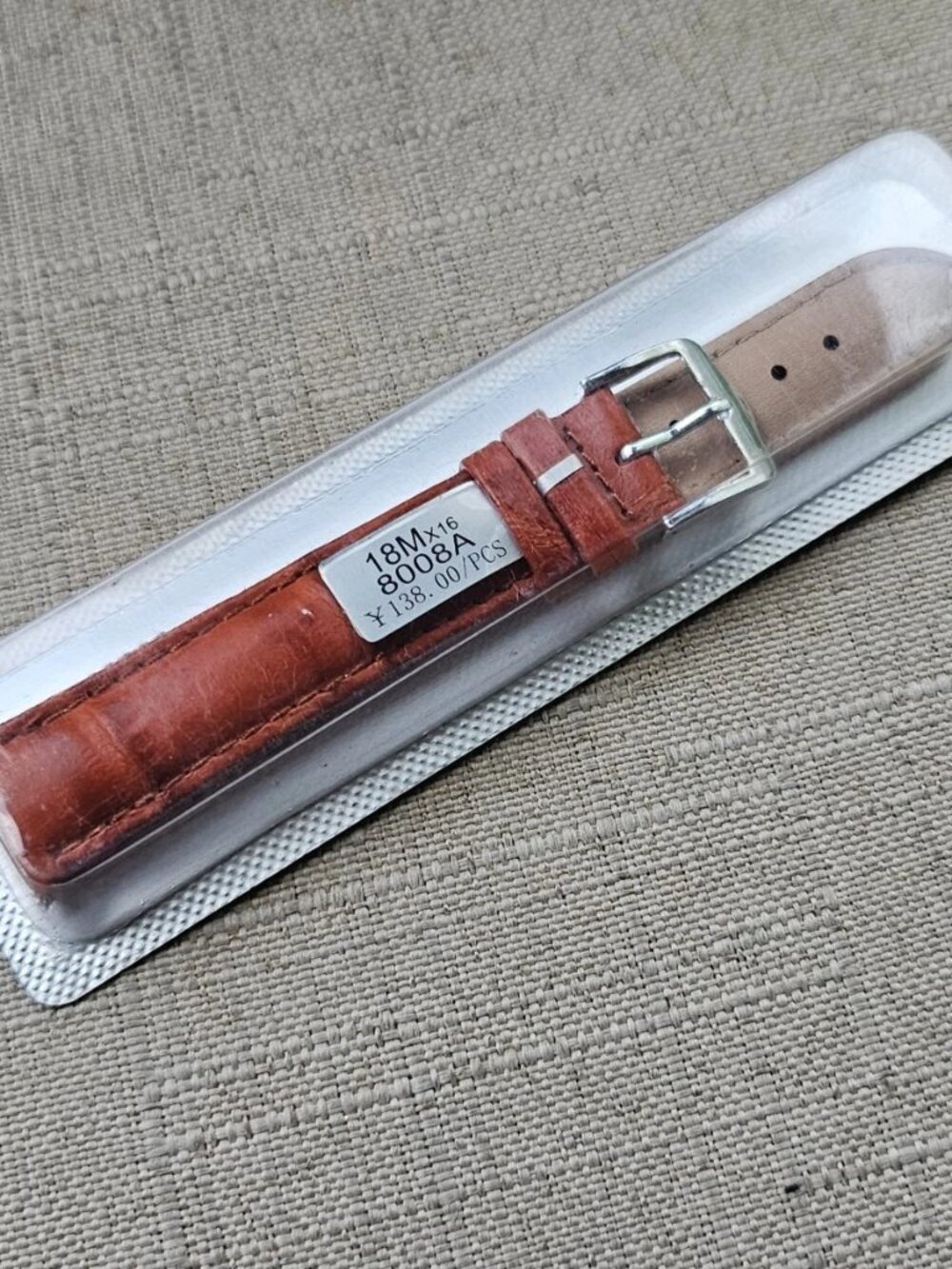 Replacement Strap for Watches Brown Tone Leather Two Pieces Size 18mm New